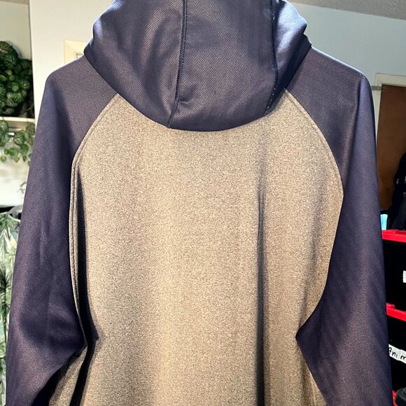 Under Armour Grey & Blue Loose Fit Embroidered Logo Hoodie w Pocket SZ 2XL - Picture 4 of 4